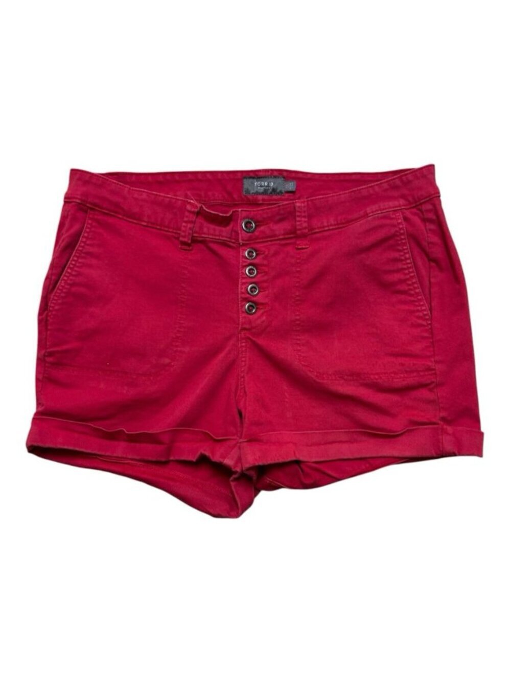 Torrid Red Button Fly Shorts Women’s Size 16 Cotton Blend Casual
